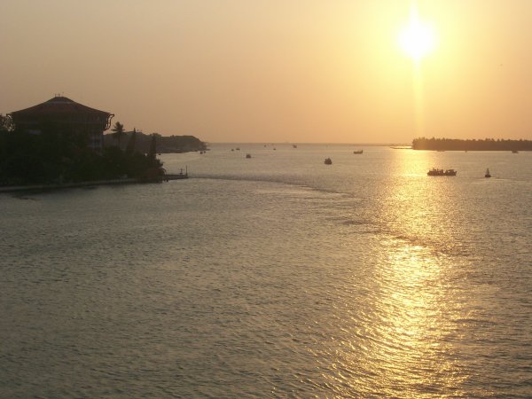 sunset over Kochi