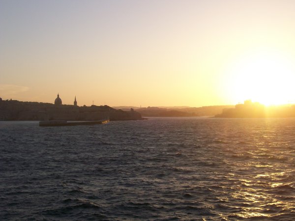 sunset over Valletta