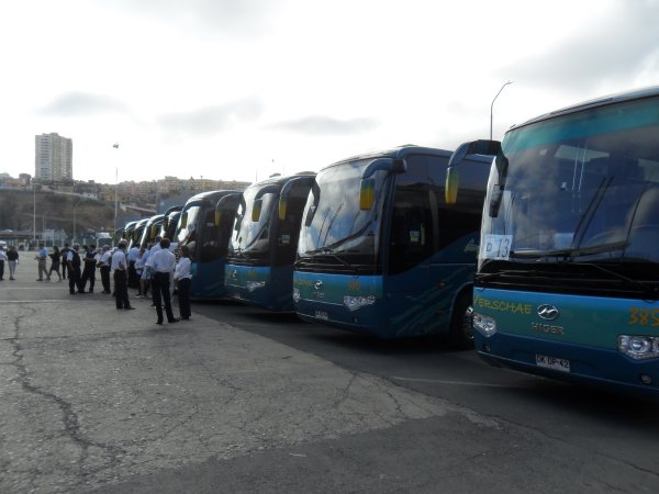 tour coaches lined up